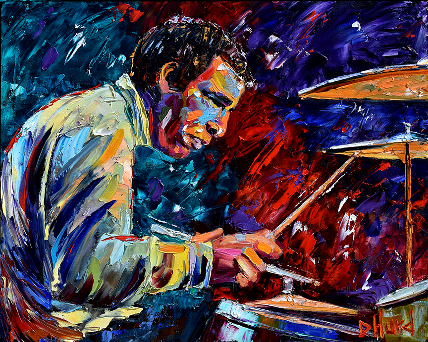 Debra Hurd Original Paintings AND Jazz Art Buddy Rich Live portrait by