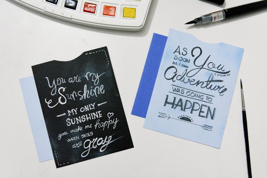 Sobres de cartulina con lettering