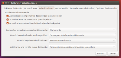 Software y actualizaciones Actualizaciones