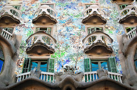Mask Balconies at Casa Batllo by Gaudi, Barcelona