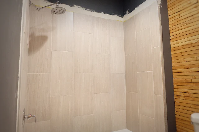 retiling shower tub surround 