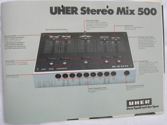 Infrequent Sound [sex Tex] Technology Uher Stereo Mix 500 Type A121