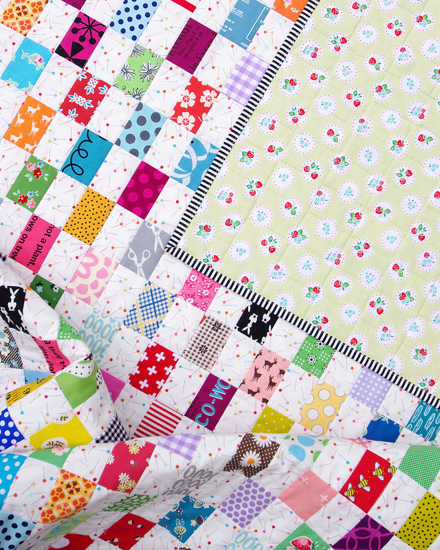 Rectangle Checkerboard Quilt - backing and binding | Red Pepper Quilts 2016