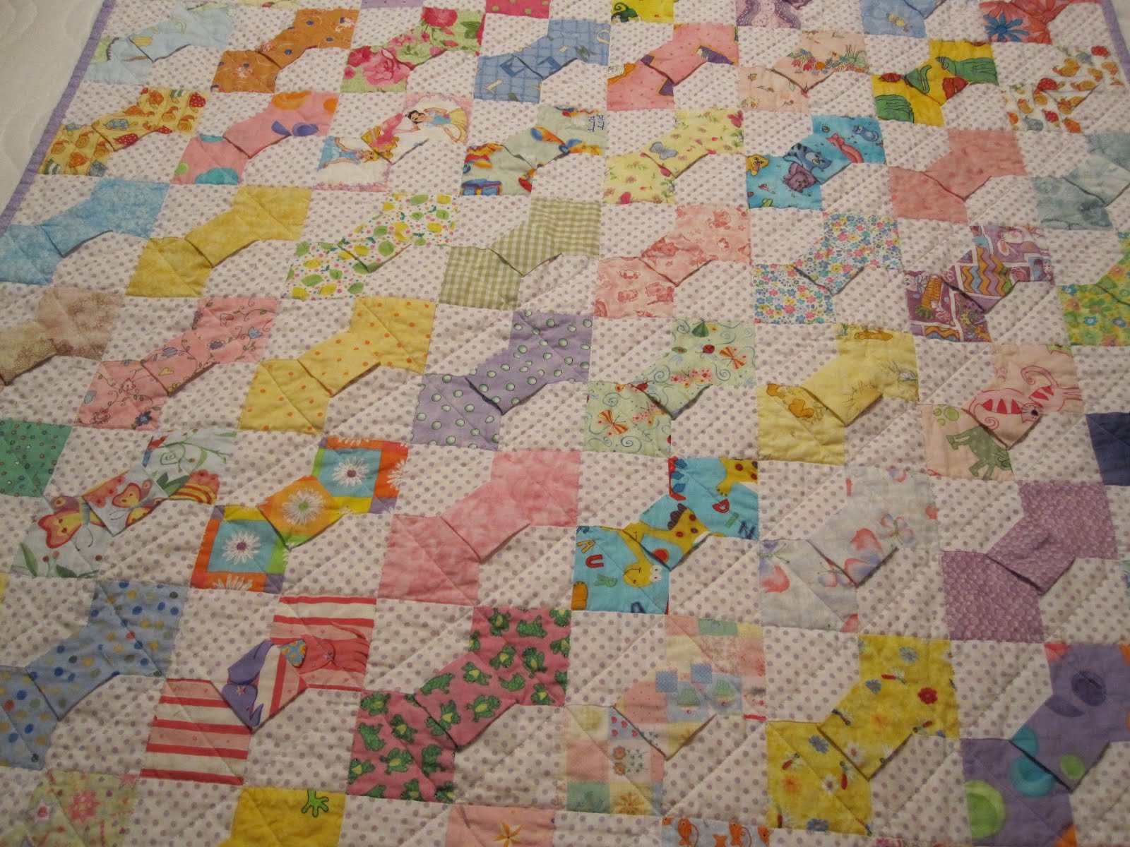 Debbie's Kitties and Quilts 3D Bowtie BABY Quilt Totally Finished