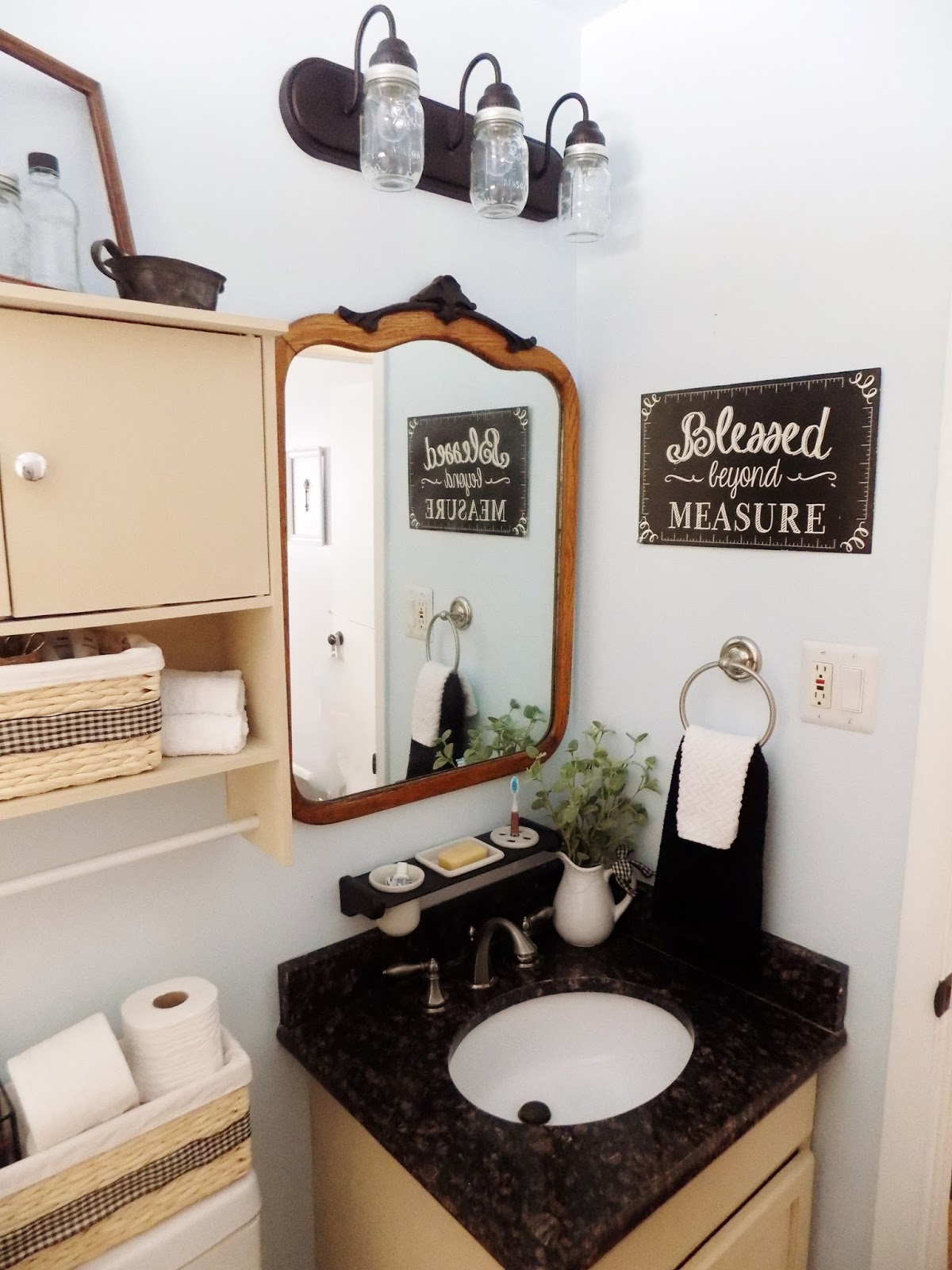 The Quaint Sanctuary: { Thrifty & Vintage Farmhouse Bathroom Makeover }