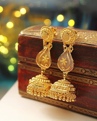 Long Gold Earrings - Modern Earrings -Unique Earrings-Fashion Earrings -  Nadin Art Design - Personalized Jewelry
