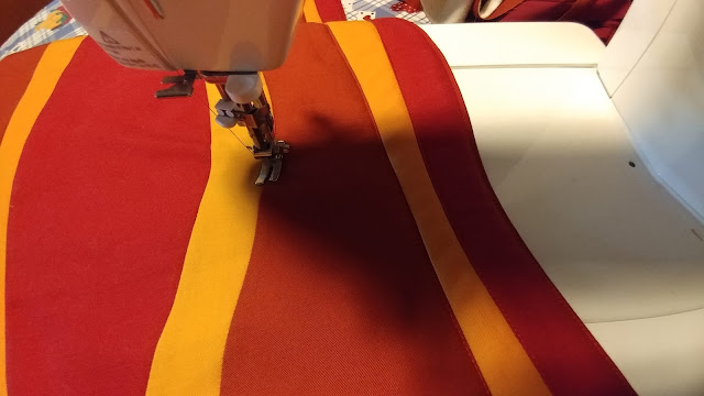 Improv curves giant bacon quilt