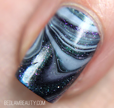 Top Shelf Bright Shimmers | Messy Watermarble Nail Art