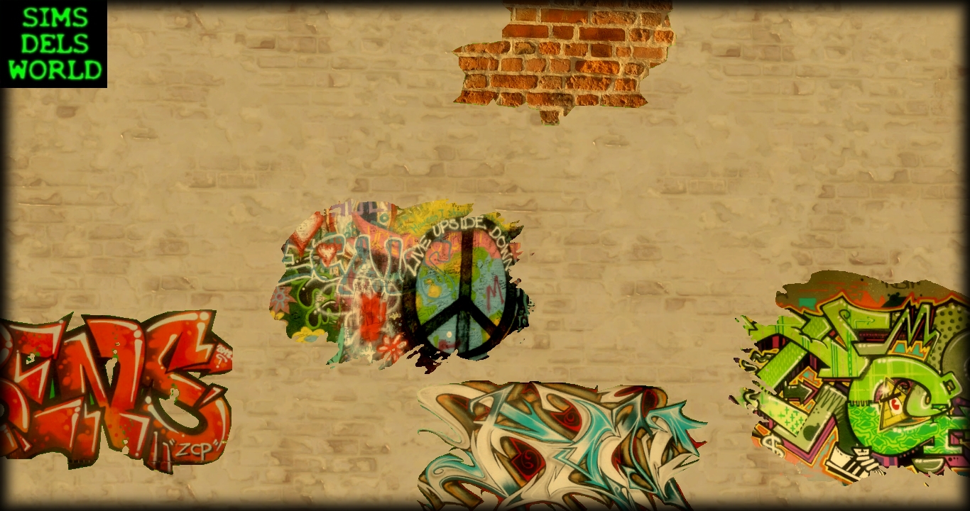 SimsDelsWorld The Sims 4 Graffiti set 01 mega pack!