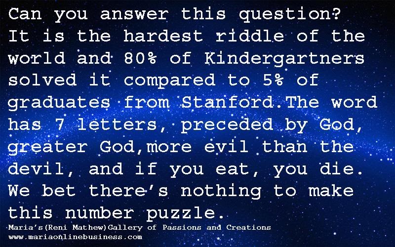 Teasers,puzzles and amazing pics Can you answer this