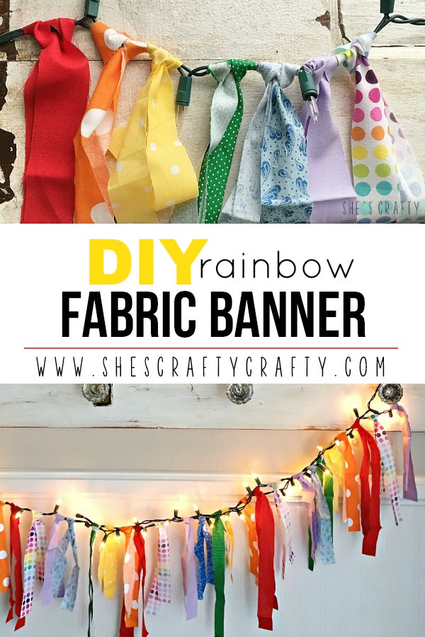 How to make a DIY lighted rainbow fabric banner