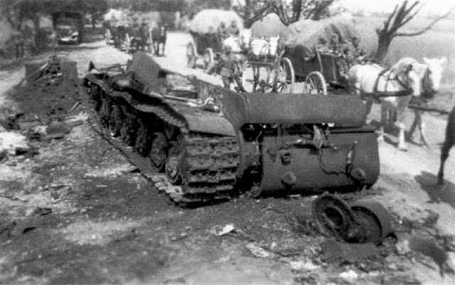 Destroyed Soviet heavy tank KV-2 27 June 1941 worldwartwo.filminspector.com