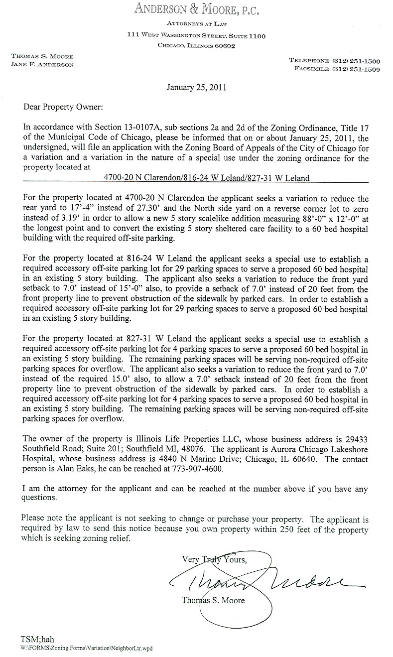 Zoning Verification Letter