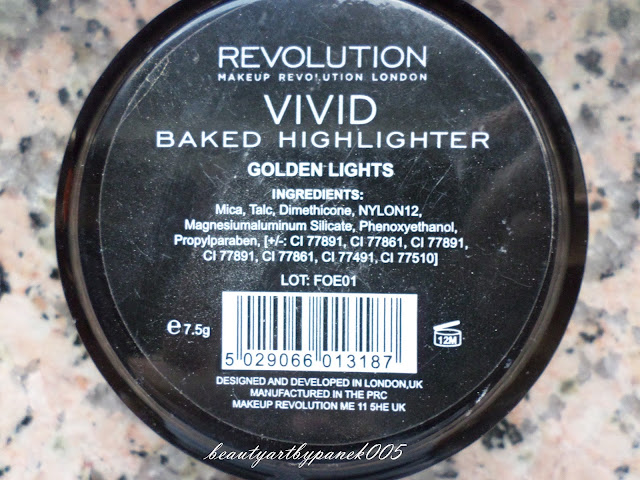 MAKEUP REVOLUTION Vivid Baked Highlighter „Golden Lights“ – Gebackener Highlighter Für Strahlenden Glow, 7,5 G