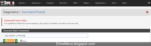 Navegamos al menu Diagnostics - Command prompt para ejecutar un comando