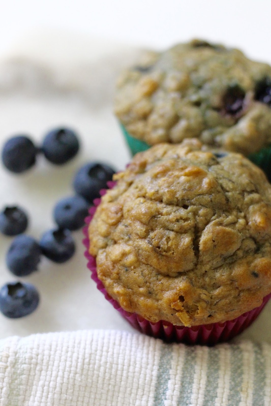 Happy Healthy Home Blueberry Banana Oat Muffins