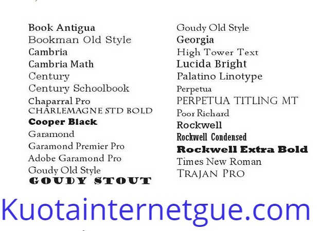 Jenis-Jenis Font untuk Desain : Font Serif 2019 Jenis-Jenis Font untuk Desain : Font Serif 2019