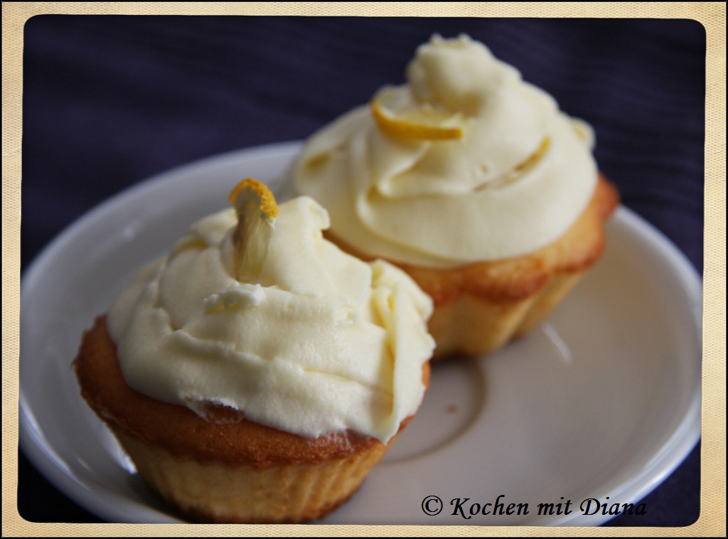Zitronen-Cupcakes mit Frischkäse Frosting | Kochen mit Diana