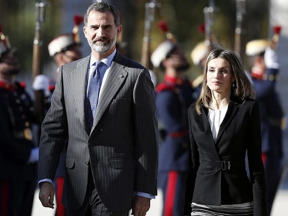 Queen Letizia wore HUGO BOSS Jesila Blazer, HUGO BOSS Vapina Skirt, MAGRIT Pumps