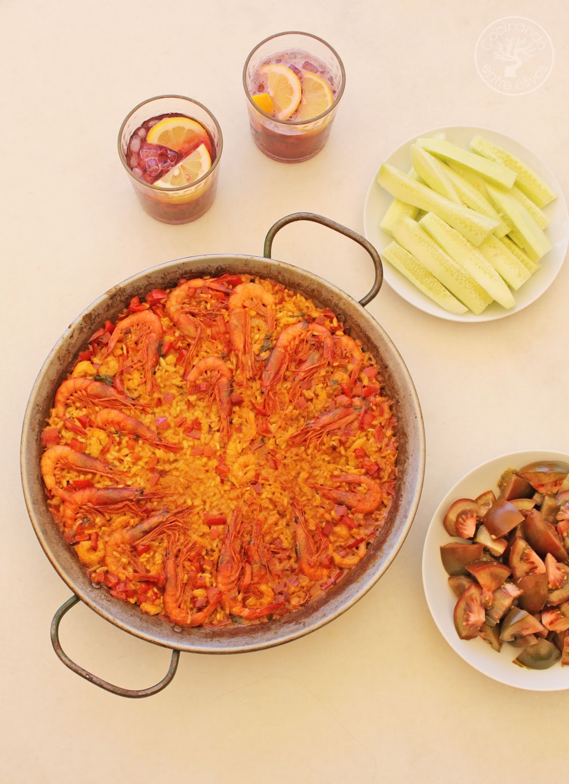 Paella de marisco. Receta paso a paso Cocinando Entre Olivos