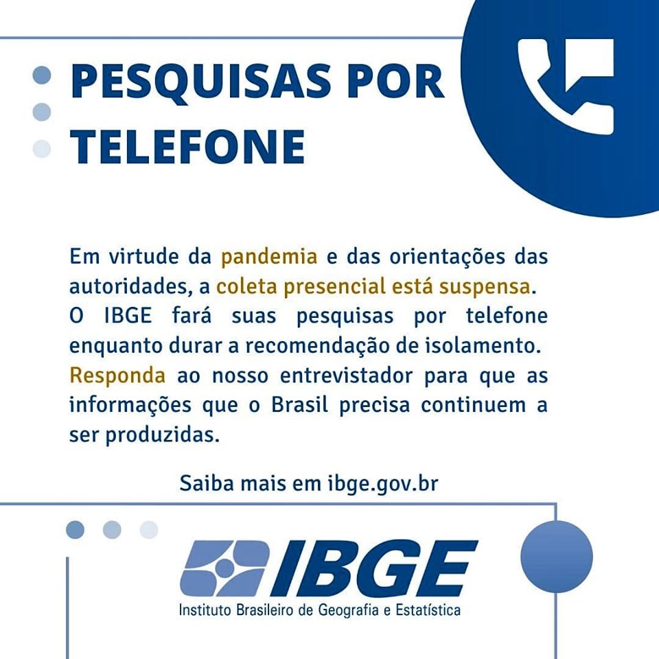 IBGE - PESQUISAS POR TELEFONE