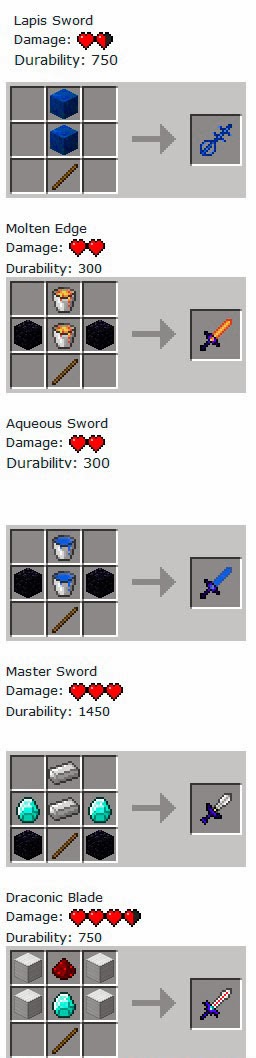 More Swords Mod craftings espadas