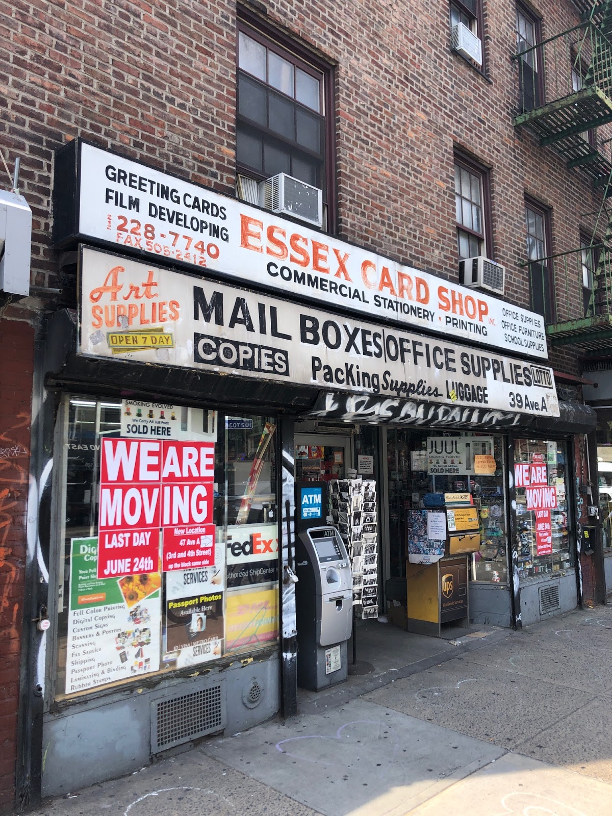 EV Grieve Today is the last day for the Essex Card Shop before a move