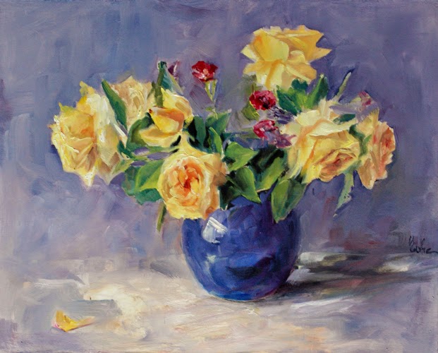 Les peintures d'Evhe, Bouquet de roses jaunes