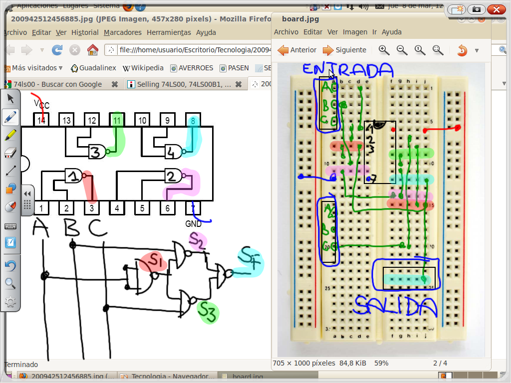 Tecnología en el Aula: Montaje de un circuito en protoboard