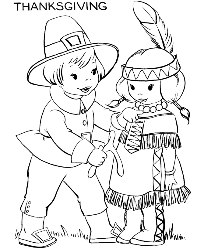thanksgiving indian coloring pages printable - photo #1