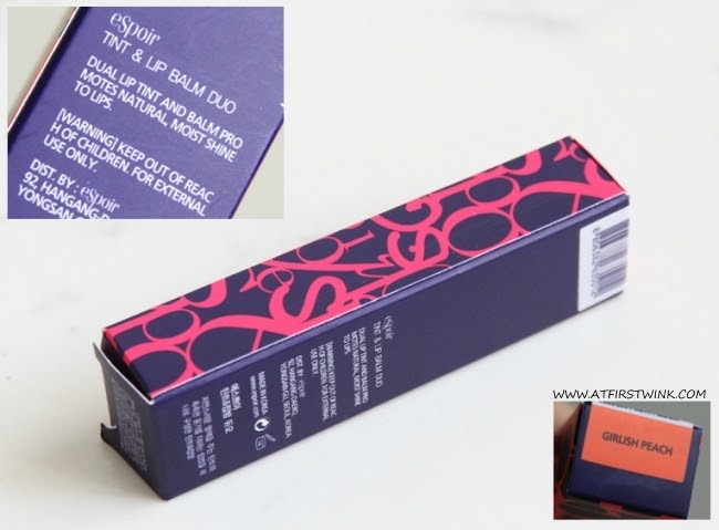 eSpoir Tint and Lip Balm Duo - Girlish Peach packaging