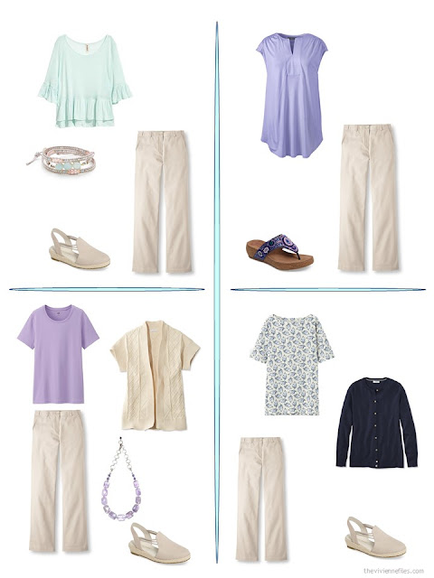 four ways to wear beige pants from a travel capsule wardrobe four ways to wear beige pants from a travel capsule wardrobe