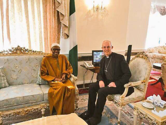 Buhari Receives Justin Welby, Archbishop of Canterbury, In Abuja House, London