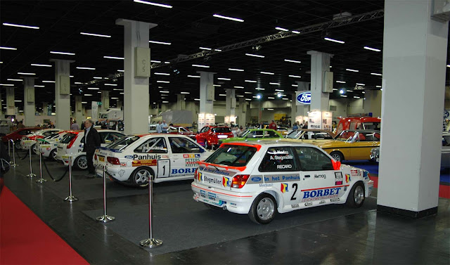  Ford Rally Fahrzeuge auf dem Ford Stand auf der Retro Classics Cologne