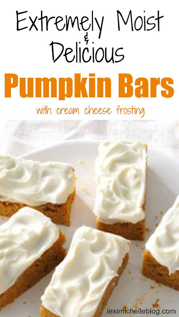 This easy Pumpkin Bars with cream cheese frosting recipe turns out perfect every time! My husband & I ate the entire pan in 2 days!