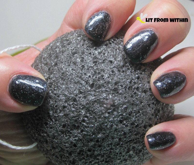 This nail art is inspired by the grey, porous surface of the Milagrous Beauty Charcoal Konjac Sponge