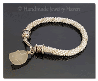 Wire Wrapped Seaglass, White Seaglass, Handmade Jewelry