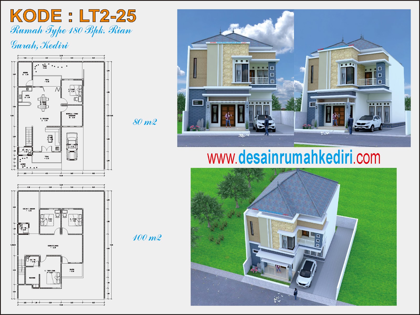 Lt2 25 Rumah Minimalis 2 Lantai Bpk Riyan Di Gurah Kab Kediri