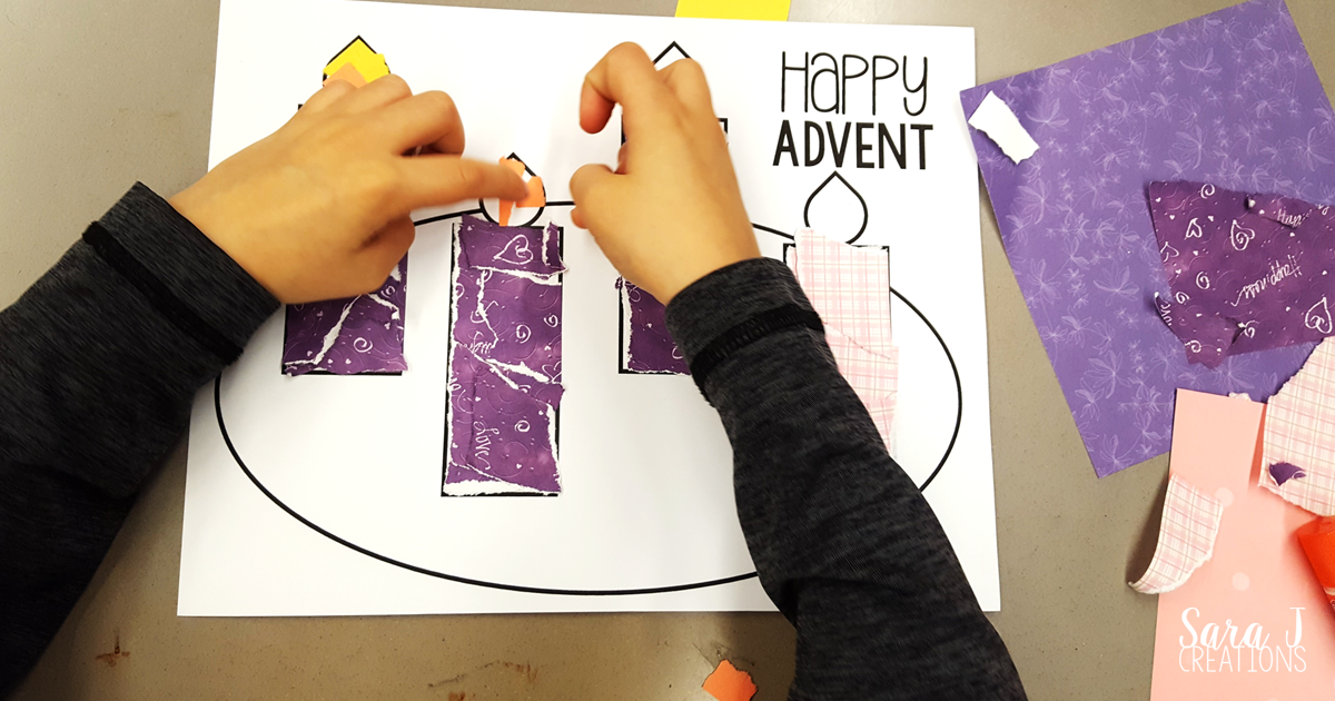 Printable advent wreath craft is perfect for kids to make to prepare for Christmas.