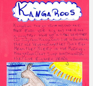 Texto de alumno del CECIE sobre canguros con dibujo