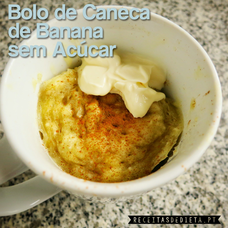 Bolo de Caneca de Banana sem Acúcar