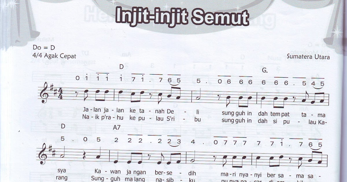 Not Angka dan Balok, Lagu "InjitInjit Semut"