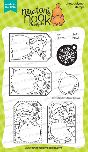 Jolly Tags | 4x6 photopolymer stamp set  | Newton's Nook Designs