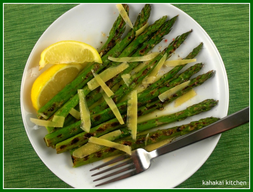 Kahakai Kitchen Grilled Asparagus with Olive Oil, Lemon and Parmesan