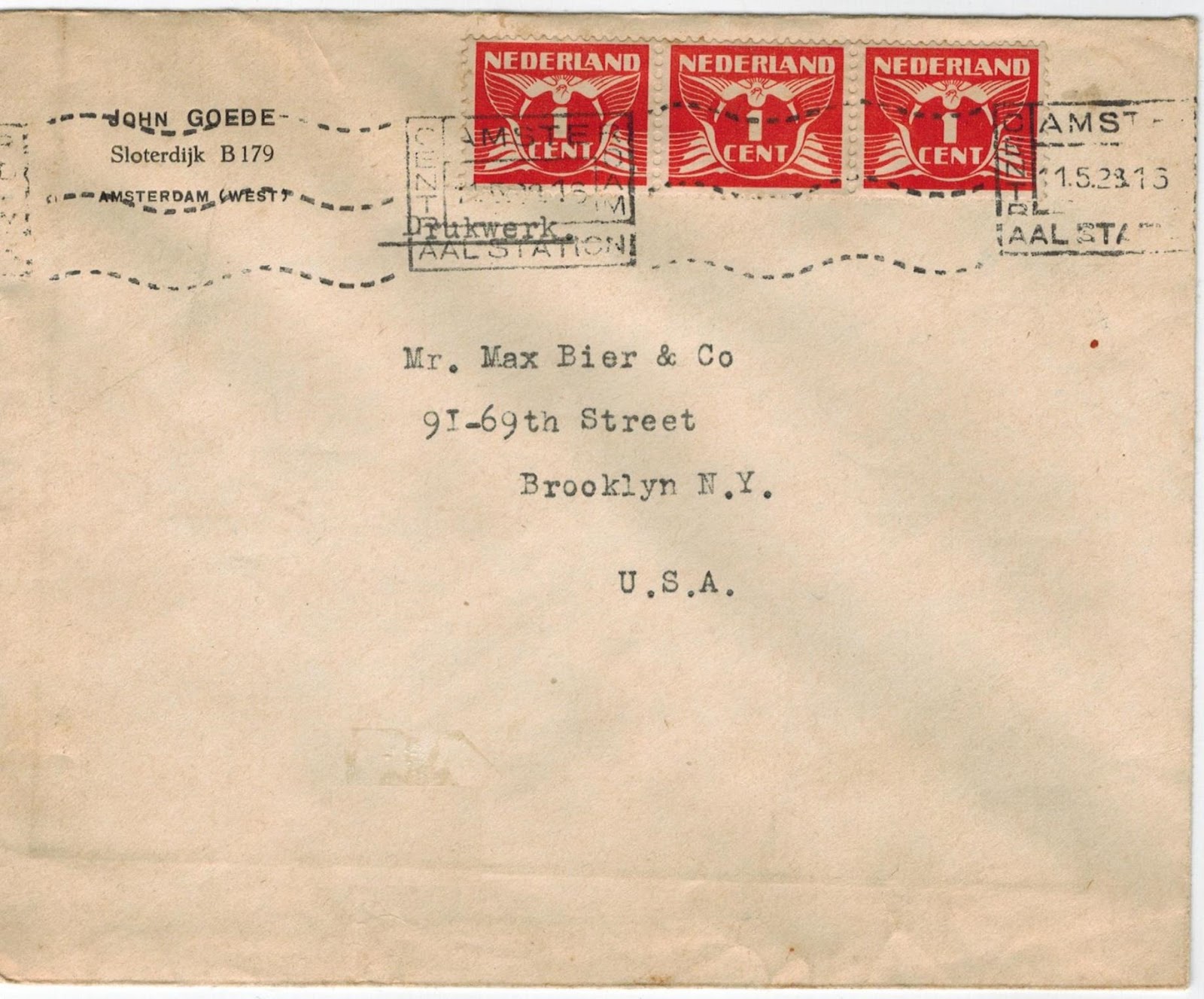 Netherlands Postal History International Printed Matter Rates 1921 1946