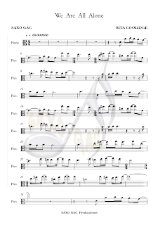1 WE´RE ALL ALONE (Partitura para piano en clave de Do para Viola en 3º)