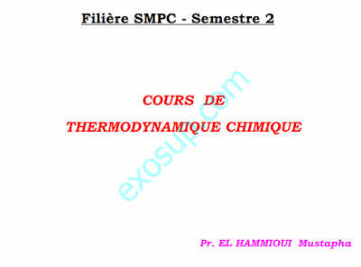 cours de thermodynamique chimique smpc s2 thermochimie