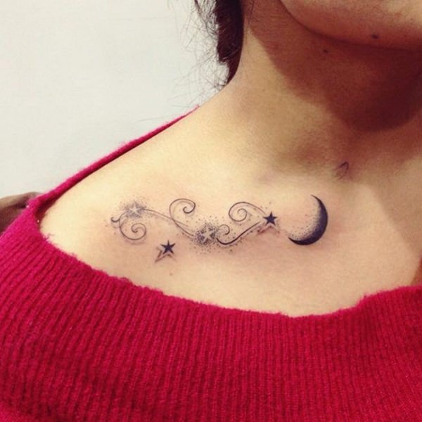 Tatuagens femininas na clavícula Tatuagens femininas na clavícula
