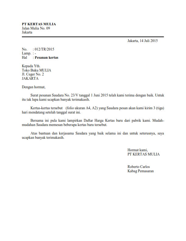 Contoh Bentuk Surat Full Block Style Dalam Bahasa Inggris Contoh Surat