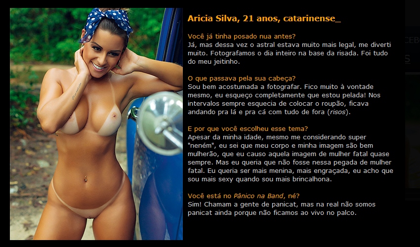 Sexy Março Aricia Silva Nova Panicat Famosas Brasil
